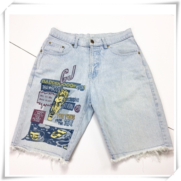 Vintage GARBATI Jeans High Rise Print Denim Short - Picture 1 of 8